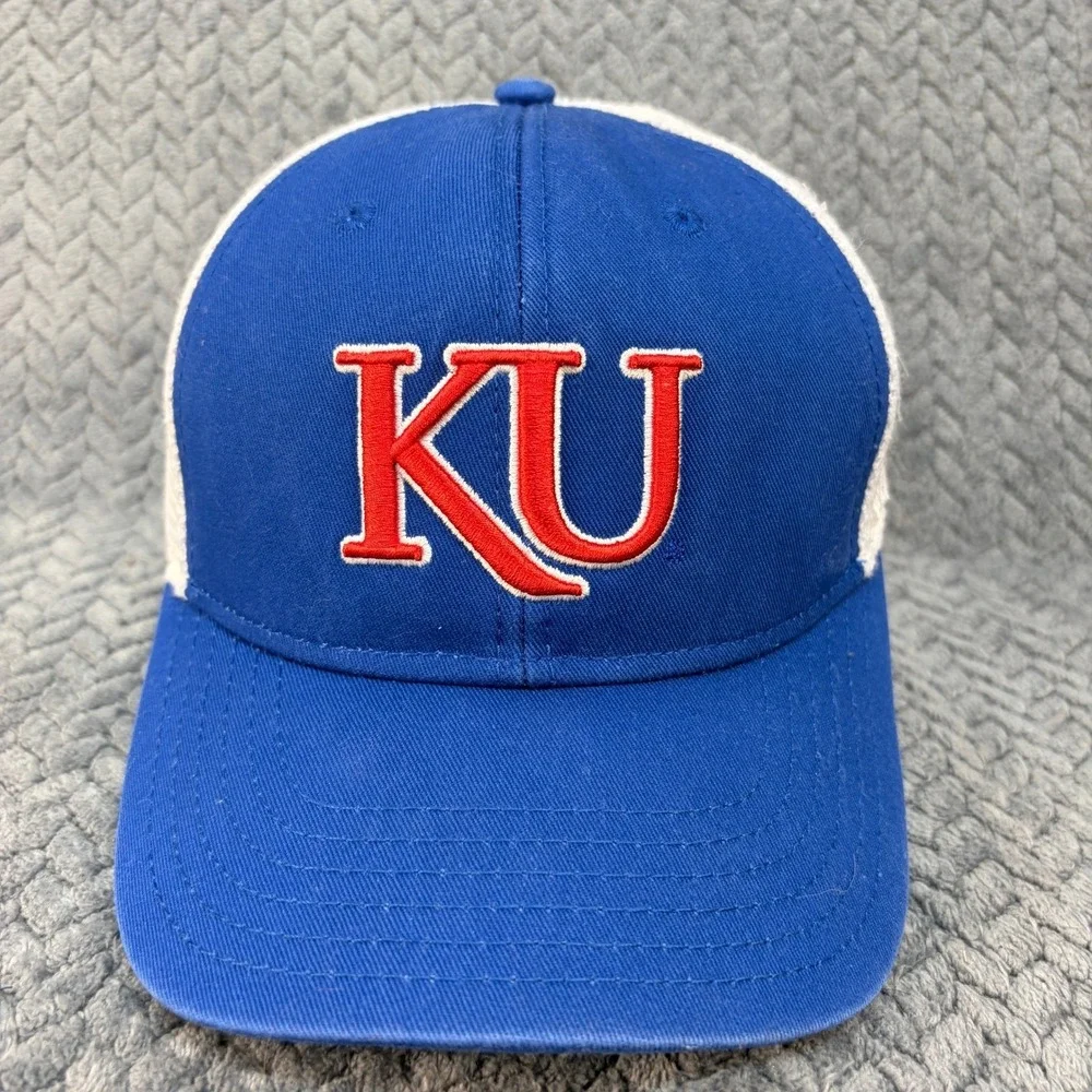 Top of the World Kansas Jayhawks KU Trucker Hat Blue White Snapback Cap 6016